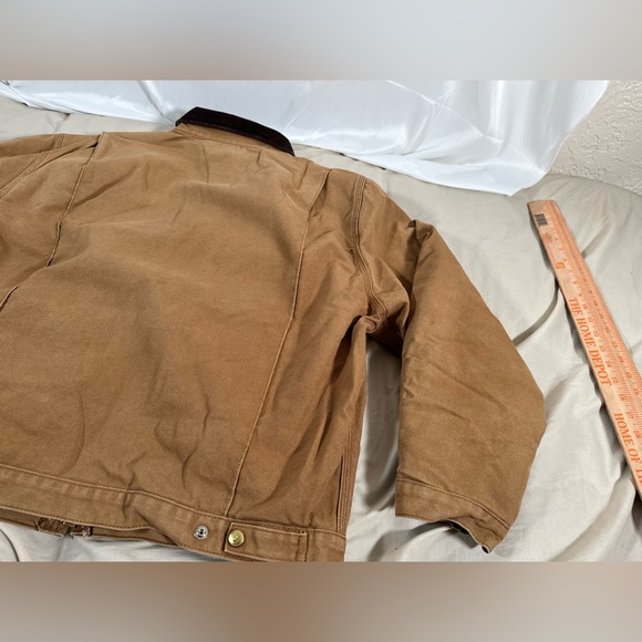 Dickies Detroit Full Zip Blanket Lined Workwear Large Cropped Tan Jacket Flawed - Picture 15 of 15